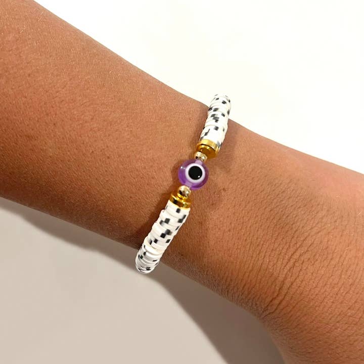 Evil Eye Heishi Bracelet for wholesale by OURHHAUS