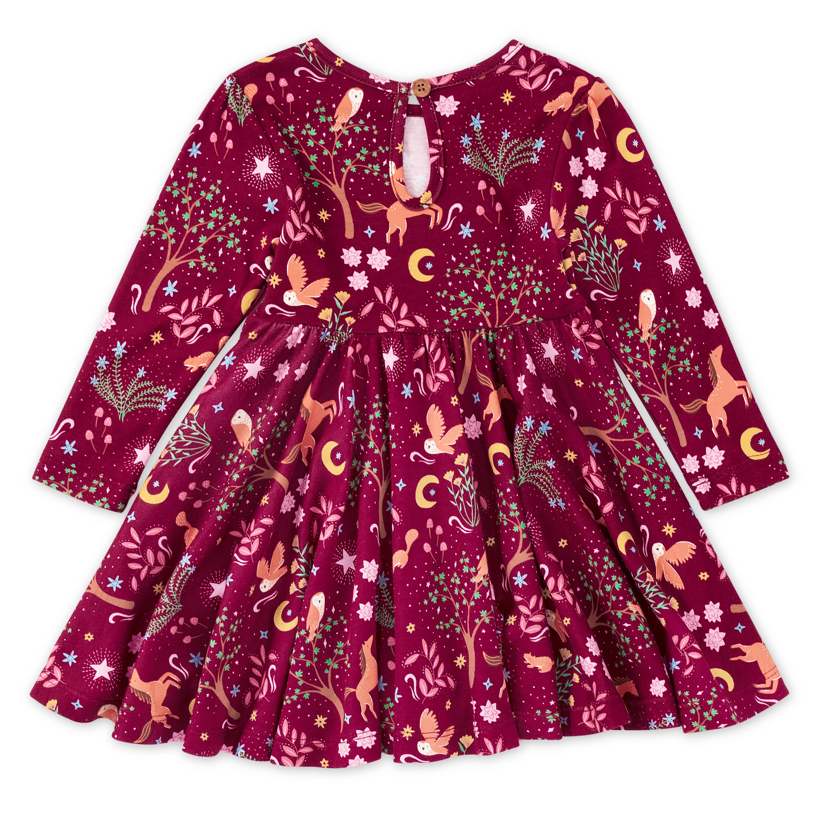 Bamboo Blend L/S Twirly Tee Dress - Woodland Dreams for wholesale on Faire1