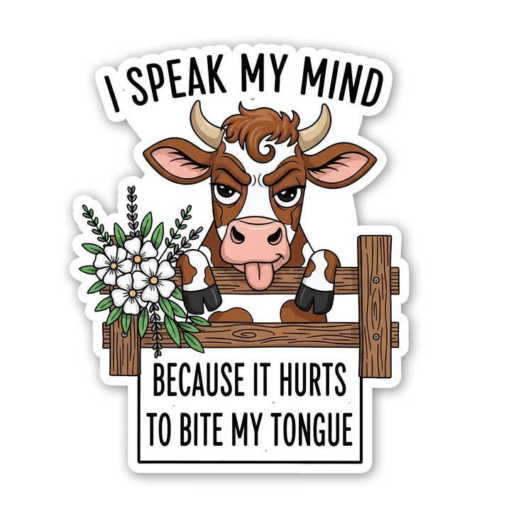Speak My Mind sticker and other Purchase Wholesale cow tongue. Free Returns & Net 60 Terms on Faire trending on Faire.