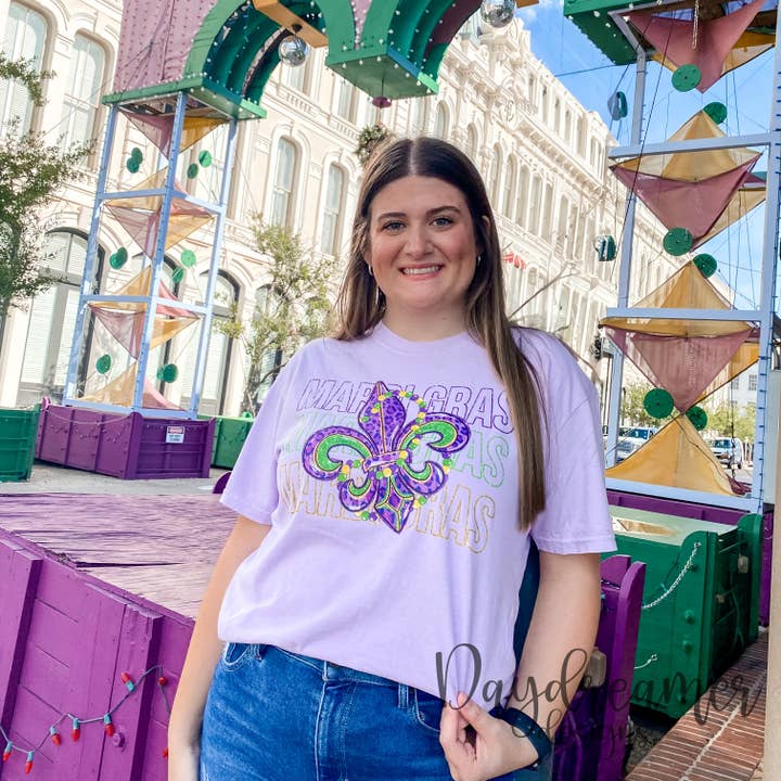 Leopard Fleur De Lis Tee for wholesale by Daydreamer Designs