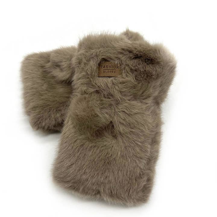 LINETA – wholesale Gloves – Women's – ST-3020 Solid synthetic faux fur mitten glove2