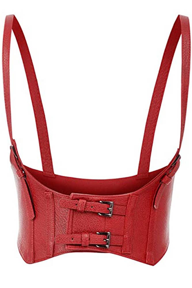 UNISHE - Wholesale Corset - Women's - Spaghetti Buckle Leather Corset YDL0230