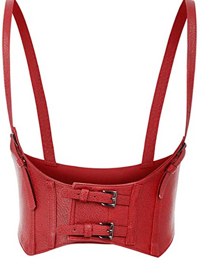 UNISHE - Wholesale Corset - Women's - Spaghetti Buckle Leather Corset YDL023