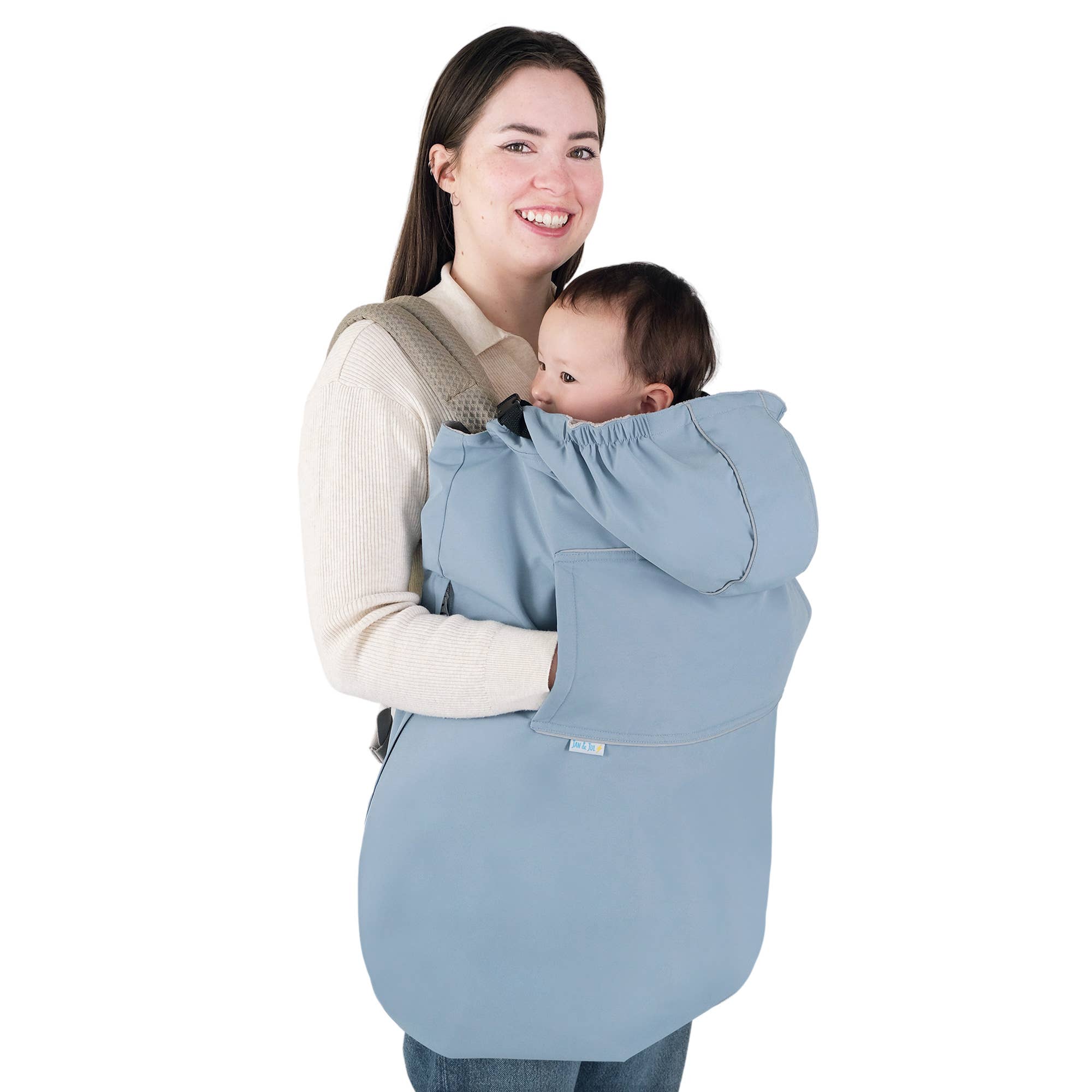 Jan & Jul - Vente Porte-bébé - Bleu Poussiéreux | Couverture de Porte-Bébé Confort-Sec0