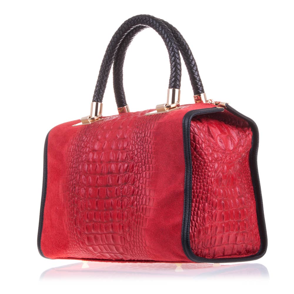 FIRENZE ARTEGIANI – Bolsa de ombro – Mulher por atacado – Sacola feminina Anacapri. Camurça de couro genuíno gravada3