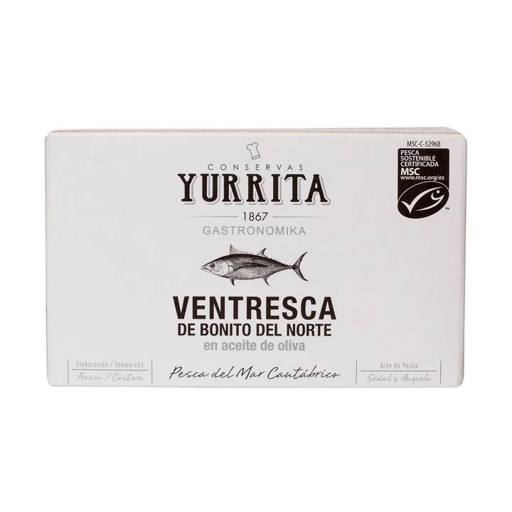 Yurrita Spanish Bonito Del Norte Ventresca Tuna in Olive Oil for wholesale by International Loft