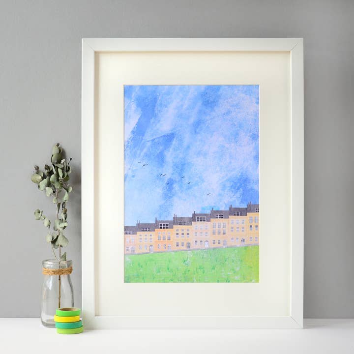 Marlborough Buildings, Bath, Art Print for wholesale by Fiona Clabon Illustration