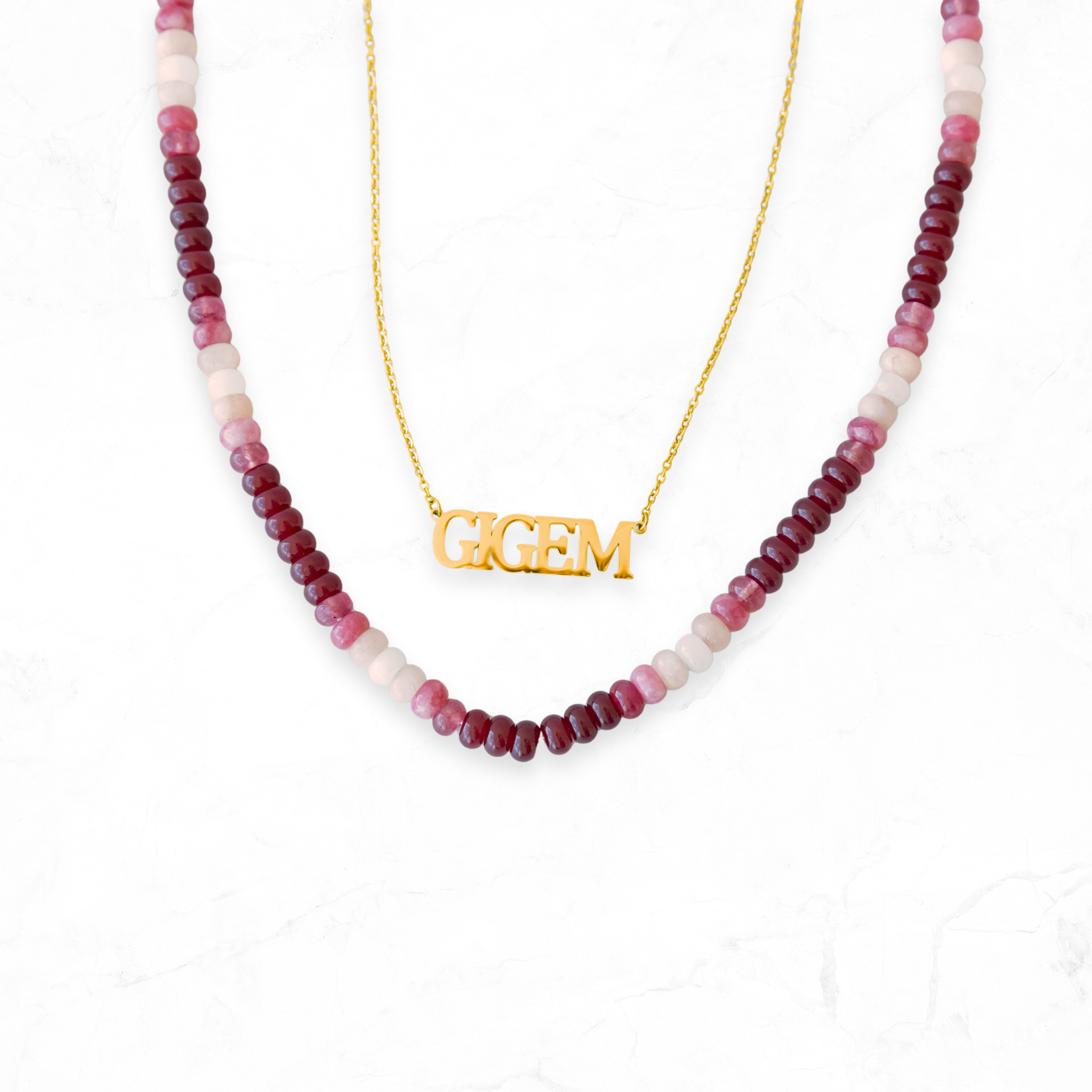 Golden Thread - Venta al por mayor Collares de cuentas/perlas - Collar de piedra preciosa granate Aggies2