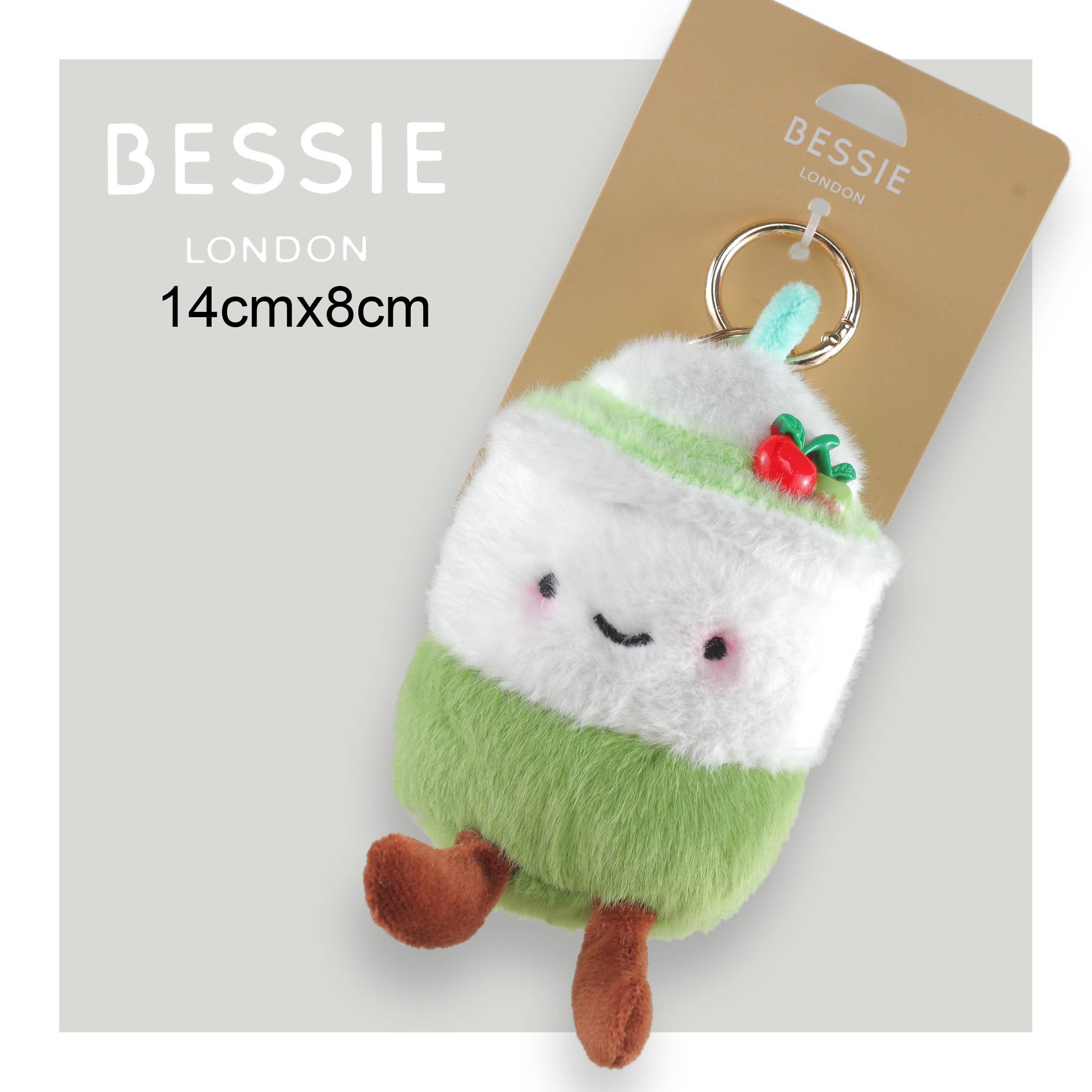 Bessie London – wholesale Keychain – Women's – PLUSH ICED COFFEE BAG CHARM0