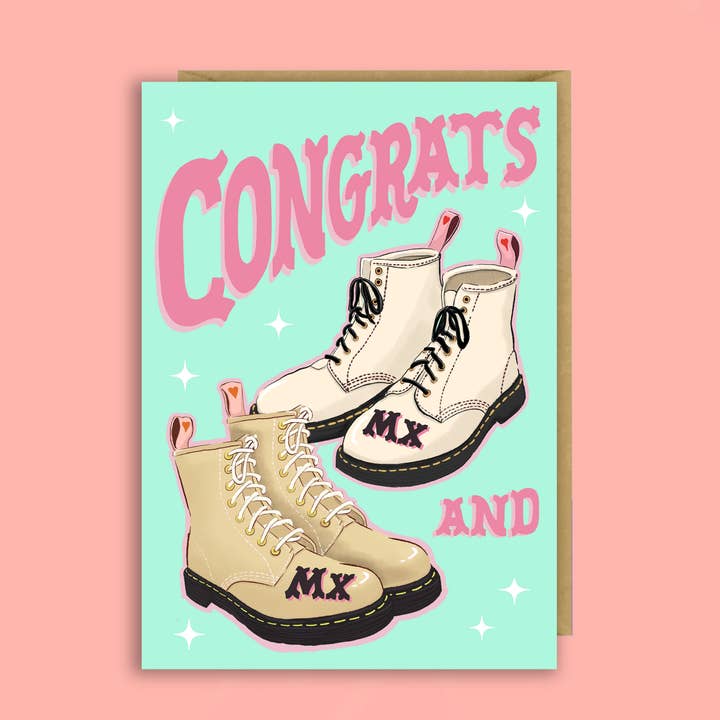 Tarjeta de boda no binaria | Mx y Mx | Enby | LGBTQ+ | lgbt para venta al por mayor de The Queer Store