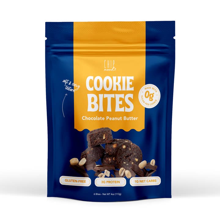 Bouchées de biscuits céto au chocolat et au beurre de cacahuète pour la vente par ChipMonk Baking