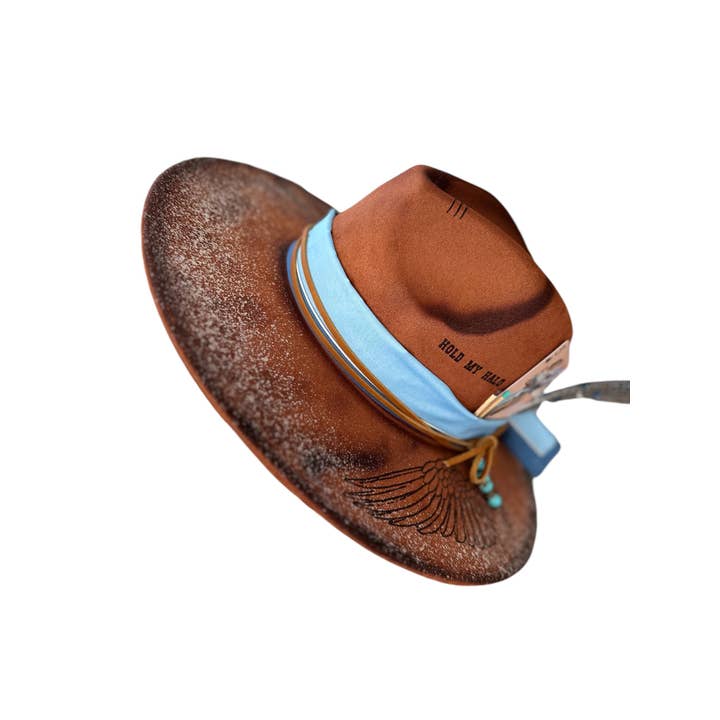 Wild Indigo - Wholesale Fedora - Women's - Hold My Halo Ombre Glitter Rancher Custom Hat