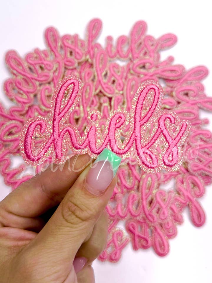 chiefs script letter preppy mascot trucker hat patch iron on for wholesale by ABLNco