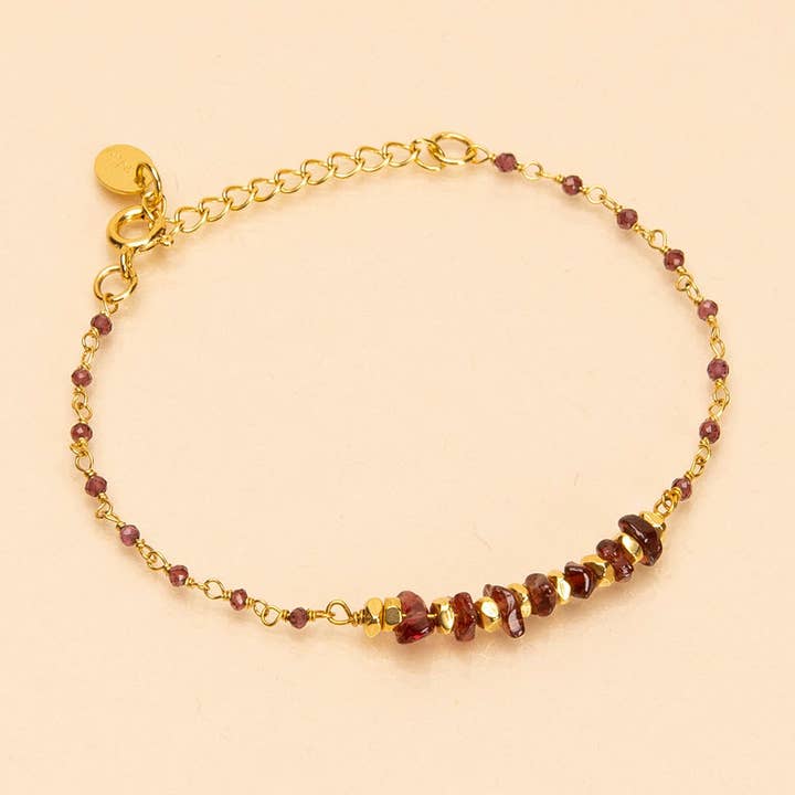 INDISCHES CHIPSY GRANAT-ARMBAND für den Großhandel von Une A Une