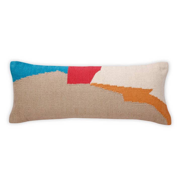 Leh Handcrafted Lumbar Pillow, Multi- 12x30 Inch for wholesale by Casa Amarosa