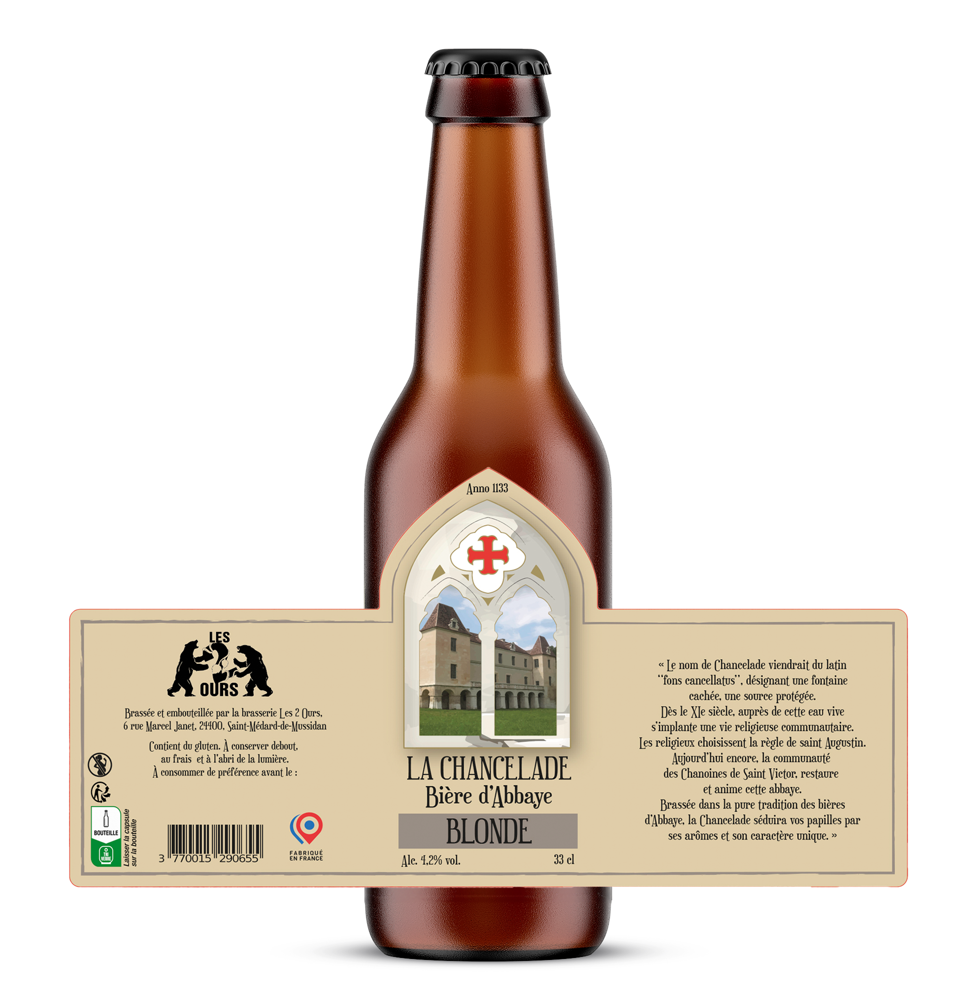 Brasserie Les 2 Ours – Großhandel Bier – La Chancelade Blonde - Abteibier1