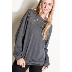 Distressed sweatshirt deals womens