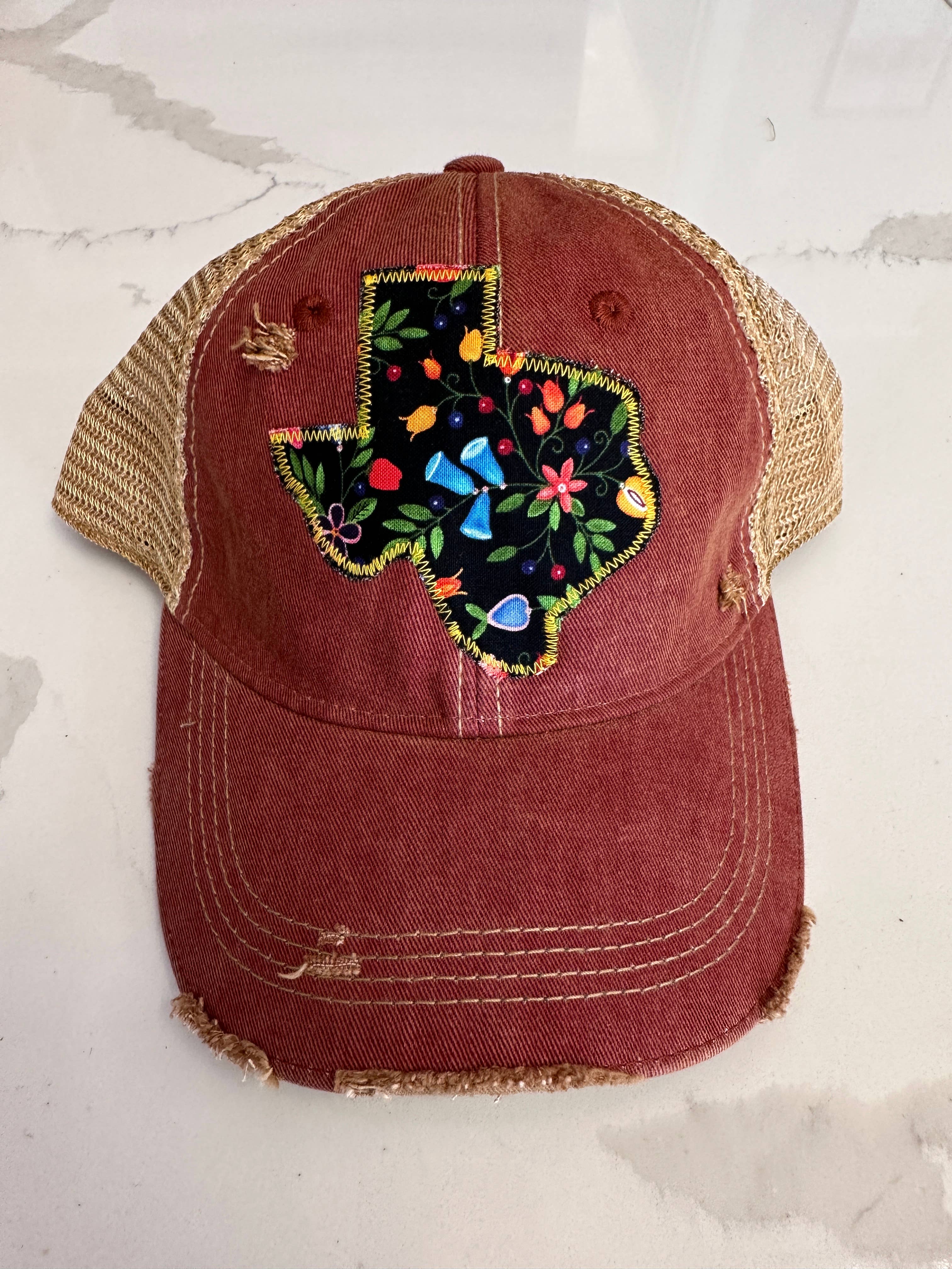 Sweet Texas Treasures - Wholesale Trucker Hat - Unisex - Hollie Floral Dirty Trucker Hat1