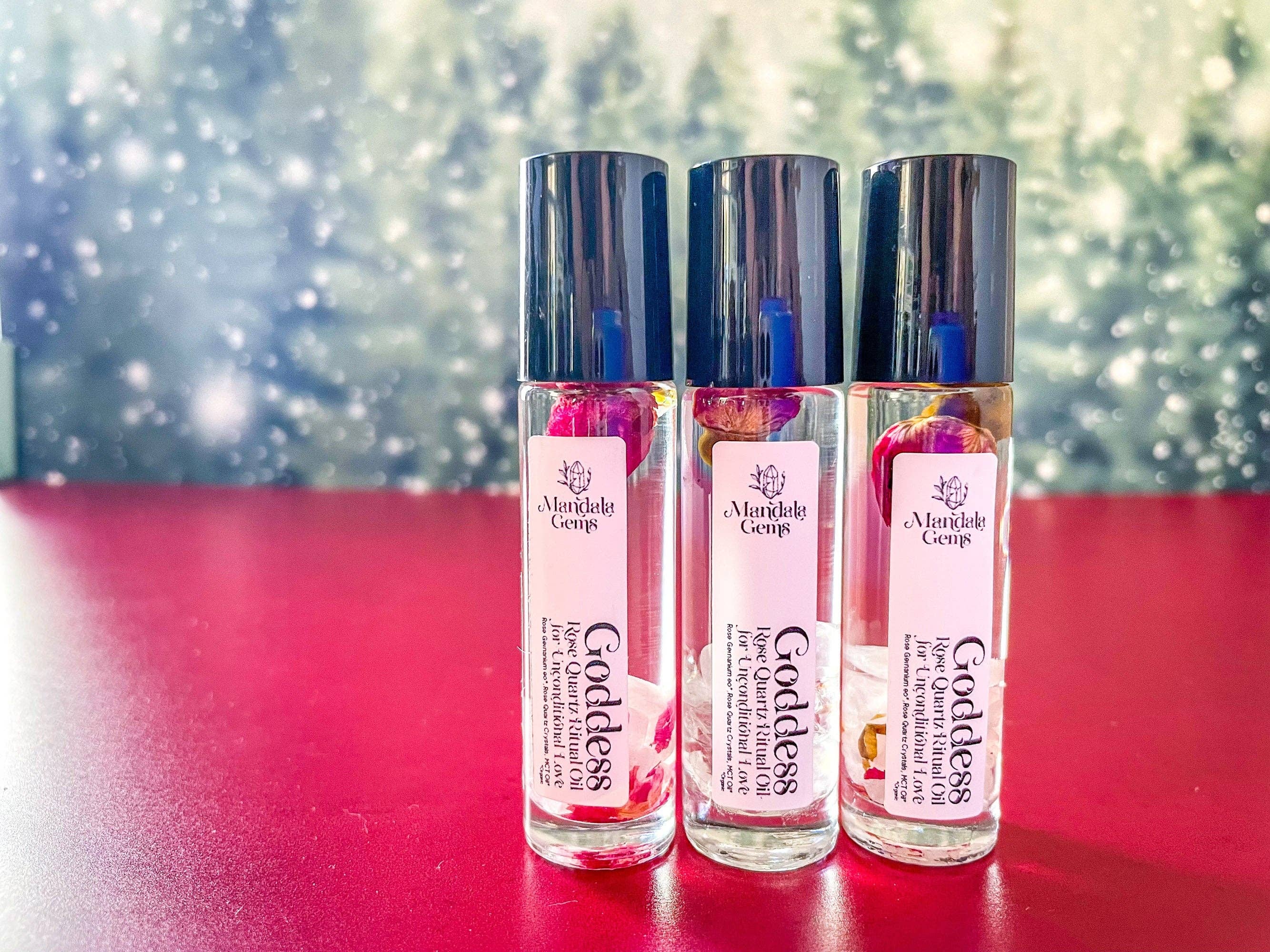 Mandala Gems – wholesale Essential oil roll-on – Goddess Rose Quartz ROSE Natural Perfume Roll On for UNCONDITIONAL LOVE1