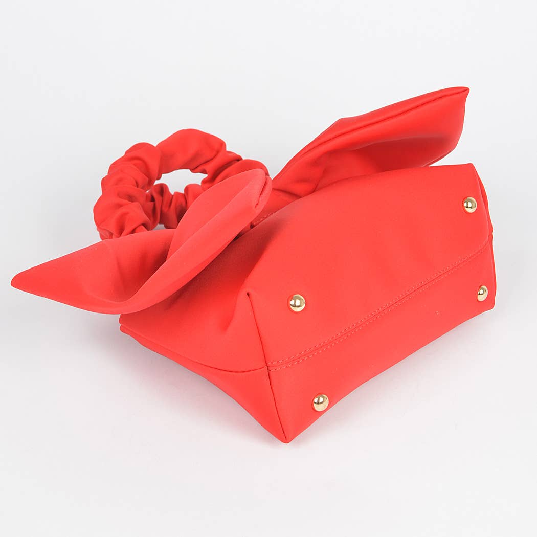 3AM BY H&D ACCESSORIES – Großhandel Henkeltasche – Damen – Nylon-Clutch mit Obergriff und großer Schleife vorne6