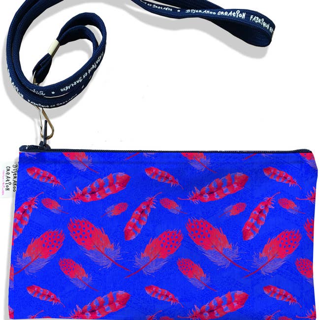 Pochette smartphone 5 & 6 pouces Plume rouge bleu pour la vente par BISTRAKOO