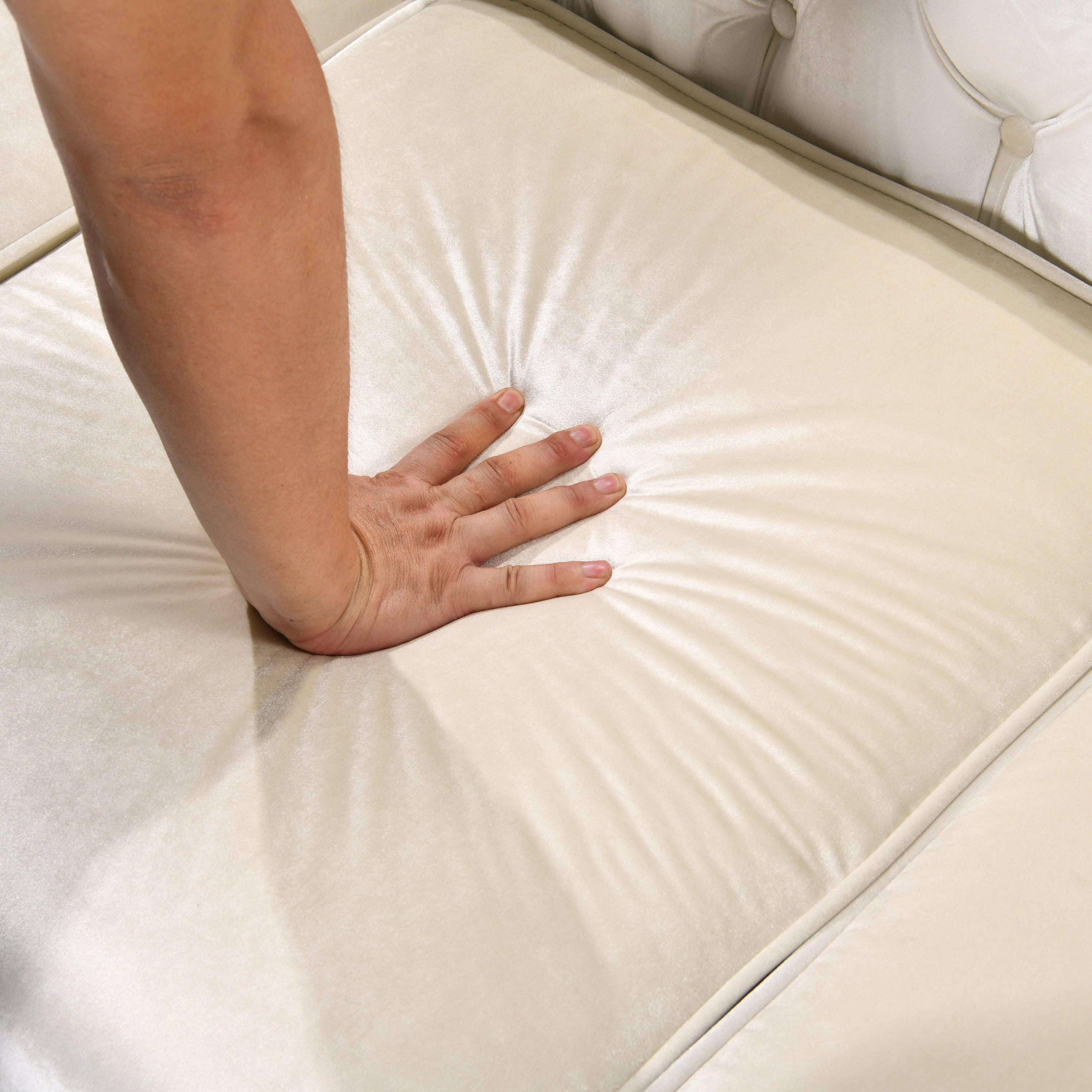 39F Inc. - Wholesale Sofa - 84" Luxury Chesterfield 3-Seat Velvet Sofa with Gold Accents5