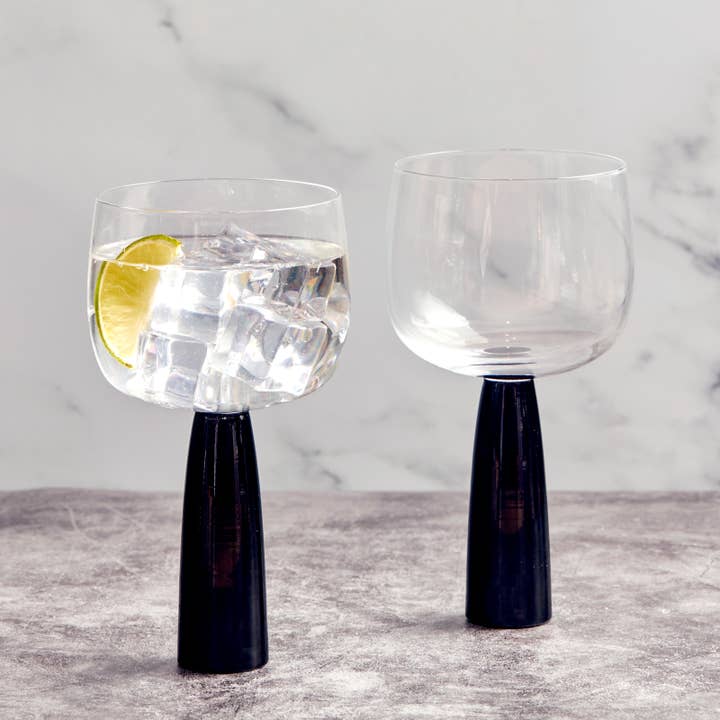 Set of 2 Oslo Gin Glasses Black for wholesale by The DRH Collection BV