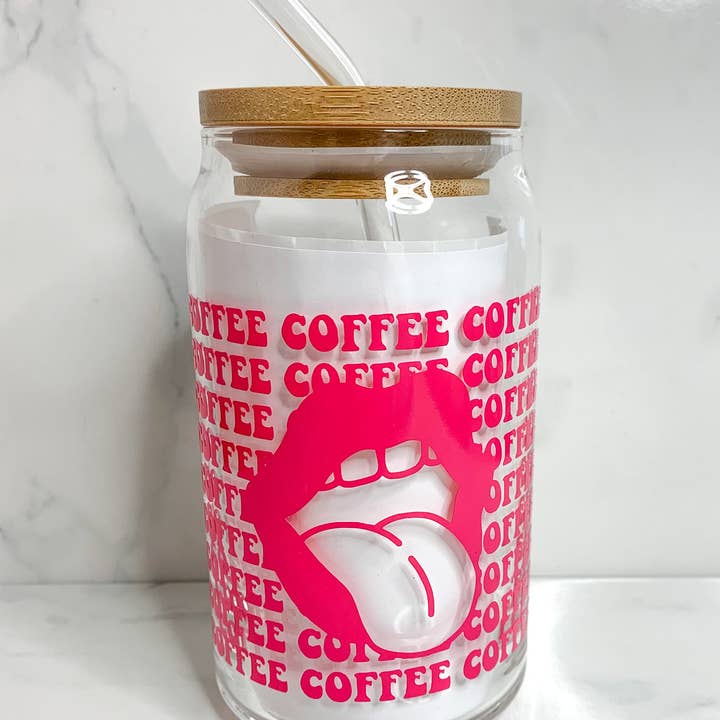 Coffee tongue 16oz Can glass for wholesale by F&RDesign