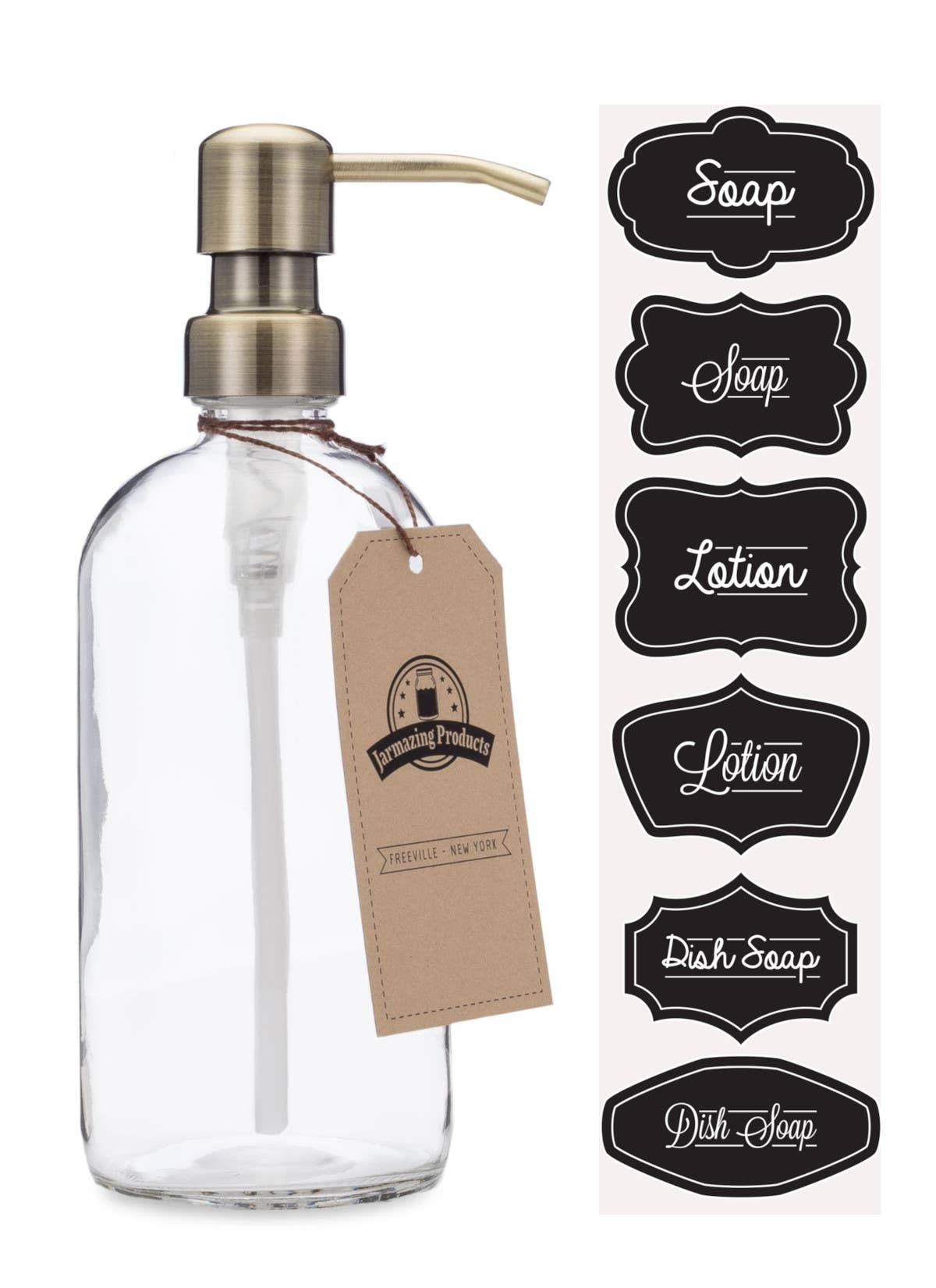 Jarmazing Products - Wholesale Soap Dispenser - Clear Glass 16oz Bottle Soap and Lotion Dispenser3