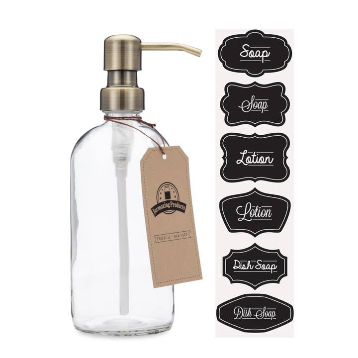 Jarmazing Products - Wholesale Soap Dispenser - Clear Glass 16oz Bottle Soap and Lotion Dispenser3