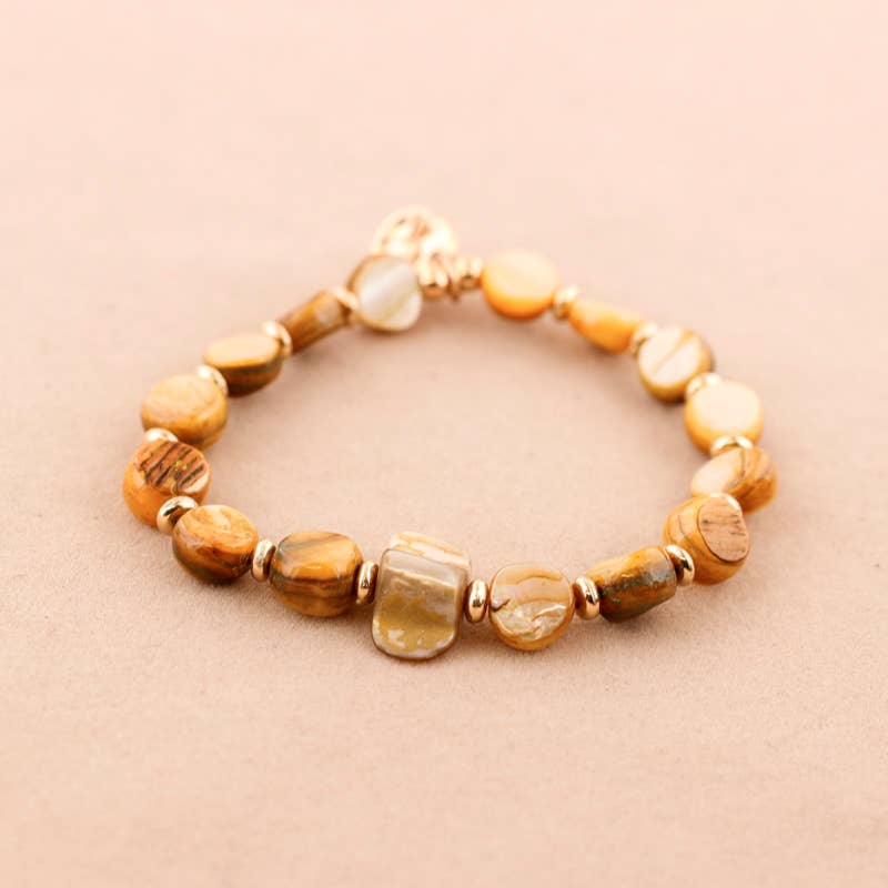 Sonata - Wholesale Beaded Bracelet - Elastic Bracelet Mother-of-Pearl Beads4