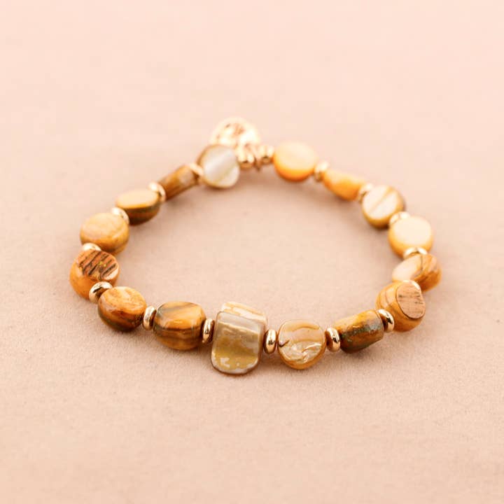 Sonata - Wholesale Beaded Bracelet - Elastic Bracelet Mother-of-Pearl Beads4