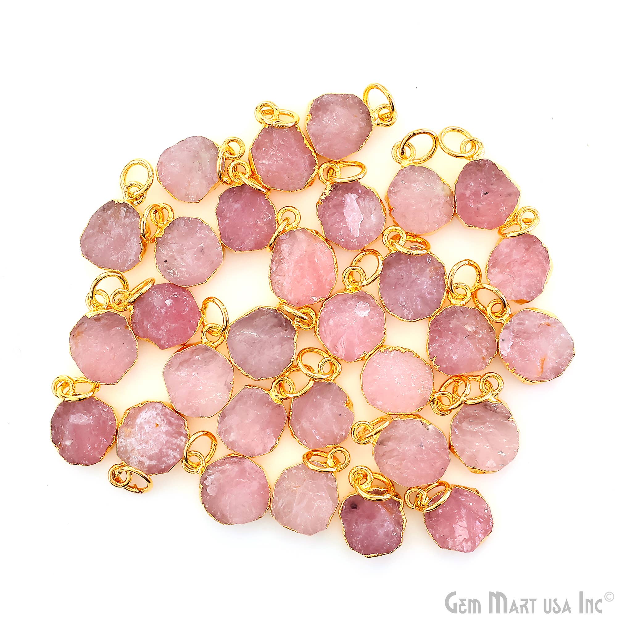 GemMartUSA - Wholesale Pendant/Charm Necklace - Rough Gemstone 16x10mm Gold Electroplated Single Bail Charm37