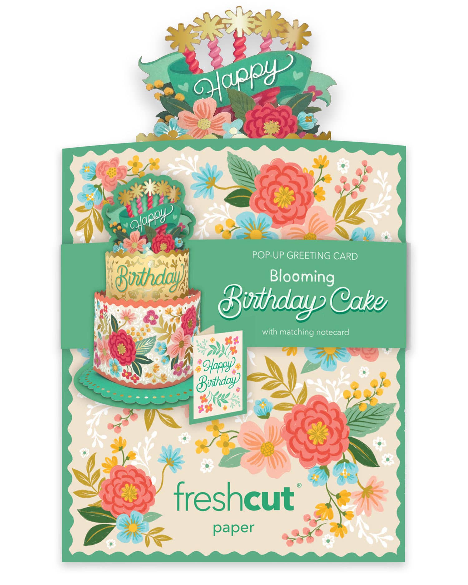 FreshCut Paper LLC – wholesale Birthday card – Mini Blooming Birthday Cake (10 Mini Pop-up Greeting Cards)5
