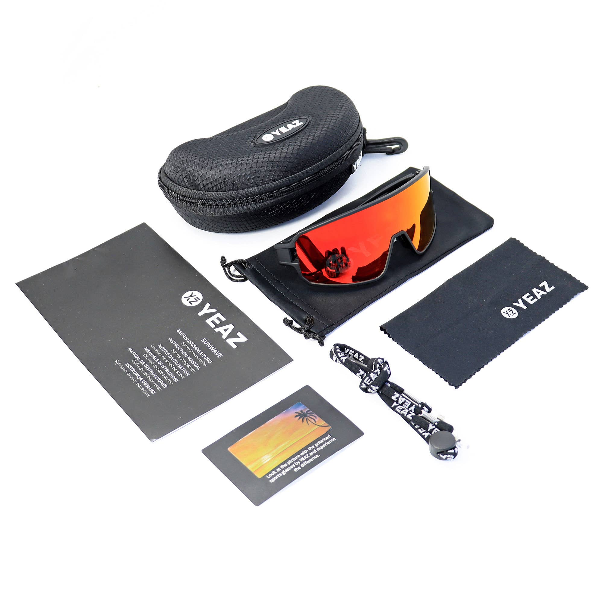 rood SUNWAVE sportzonnebril zwart/rood voor groothandel op Faire4