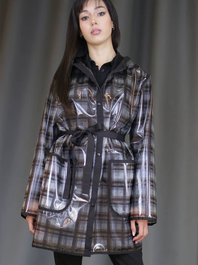 Couvre-haut, en motif vinny, avec ceinture et capuche. pour la vente par Marester