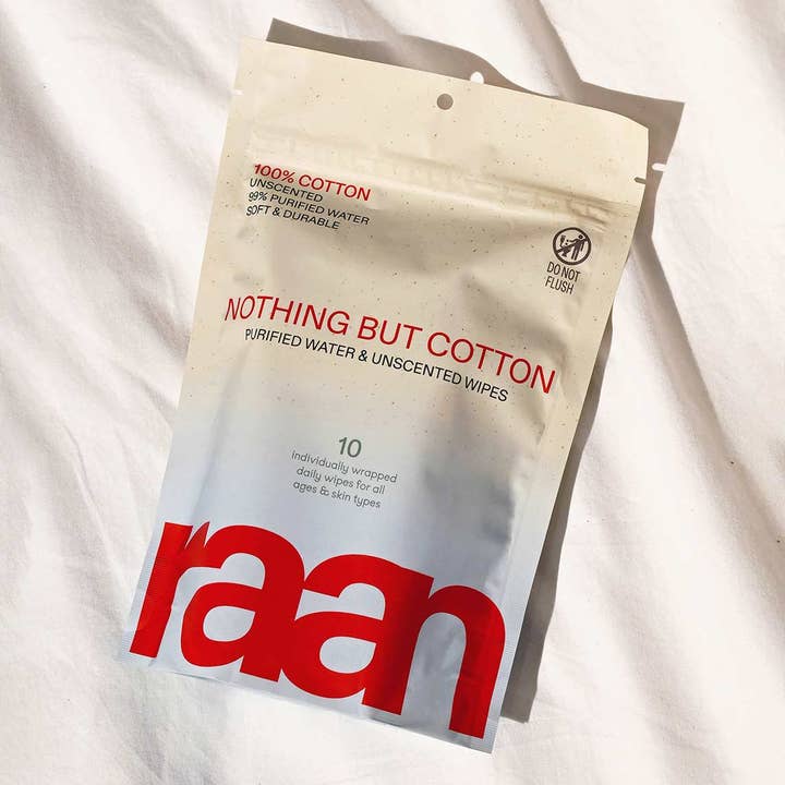 Raan inc - Wholesale Face & Body Wipes - 100% COTTON WATER WIPES, UNBLEACHED. POCKET SIZE7