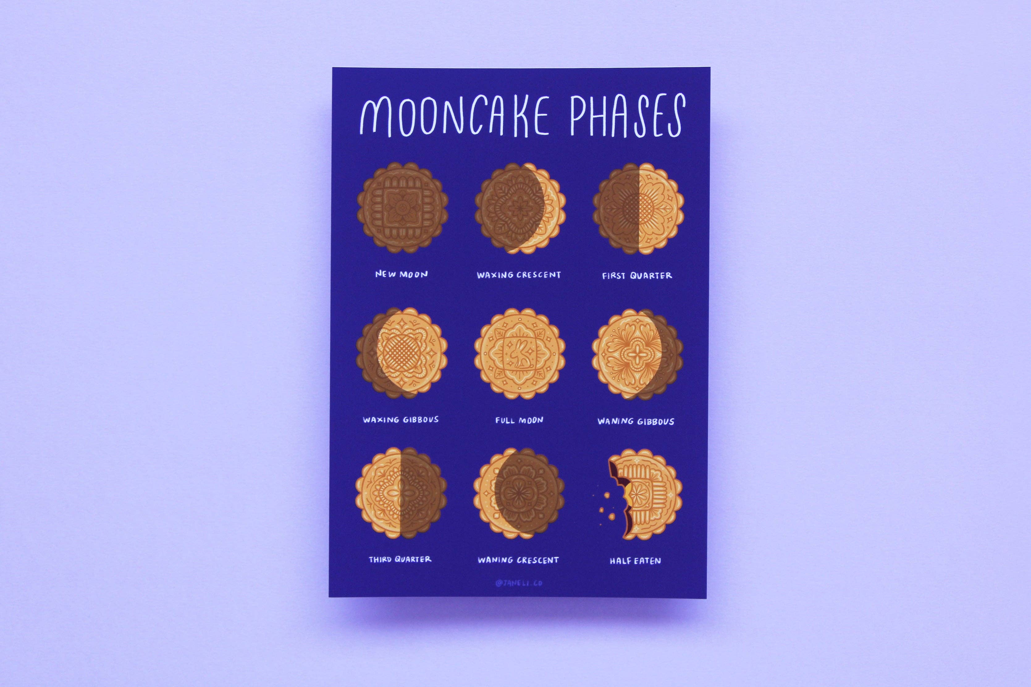 JaneLi.Co - Wholesale Art Print - Mooncake Phases Art Print1