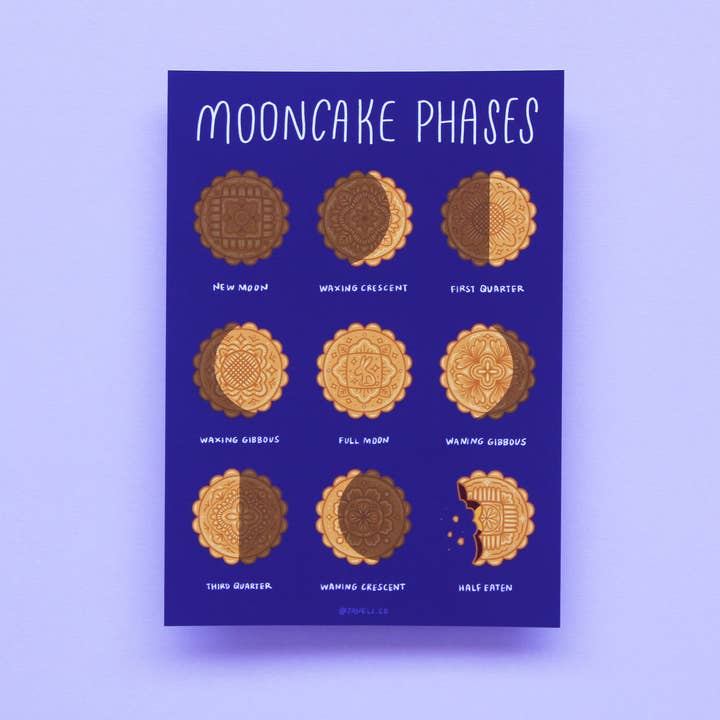 JaneLi.Co - Wholesale Art Print - Mooncake Phases Art Print1