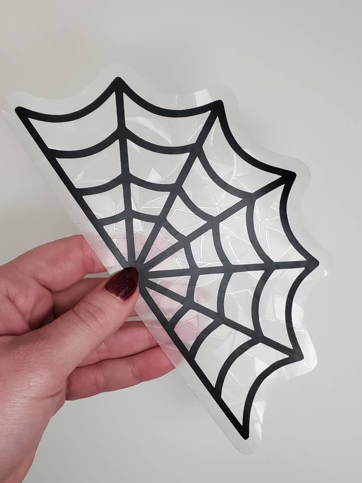 Suncatcher | Spiderweb Witchy Goth Rainbow Window Cling for wholesale by StrangelyArranged