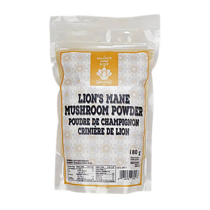 Lion's Mane Mushroom Powder 180g Dinavedic for wholesale by Dinavedic