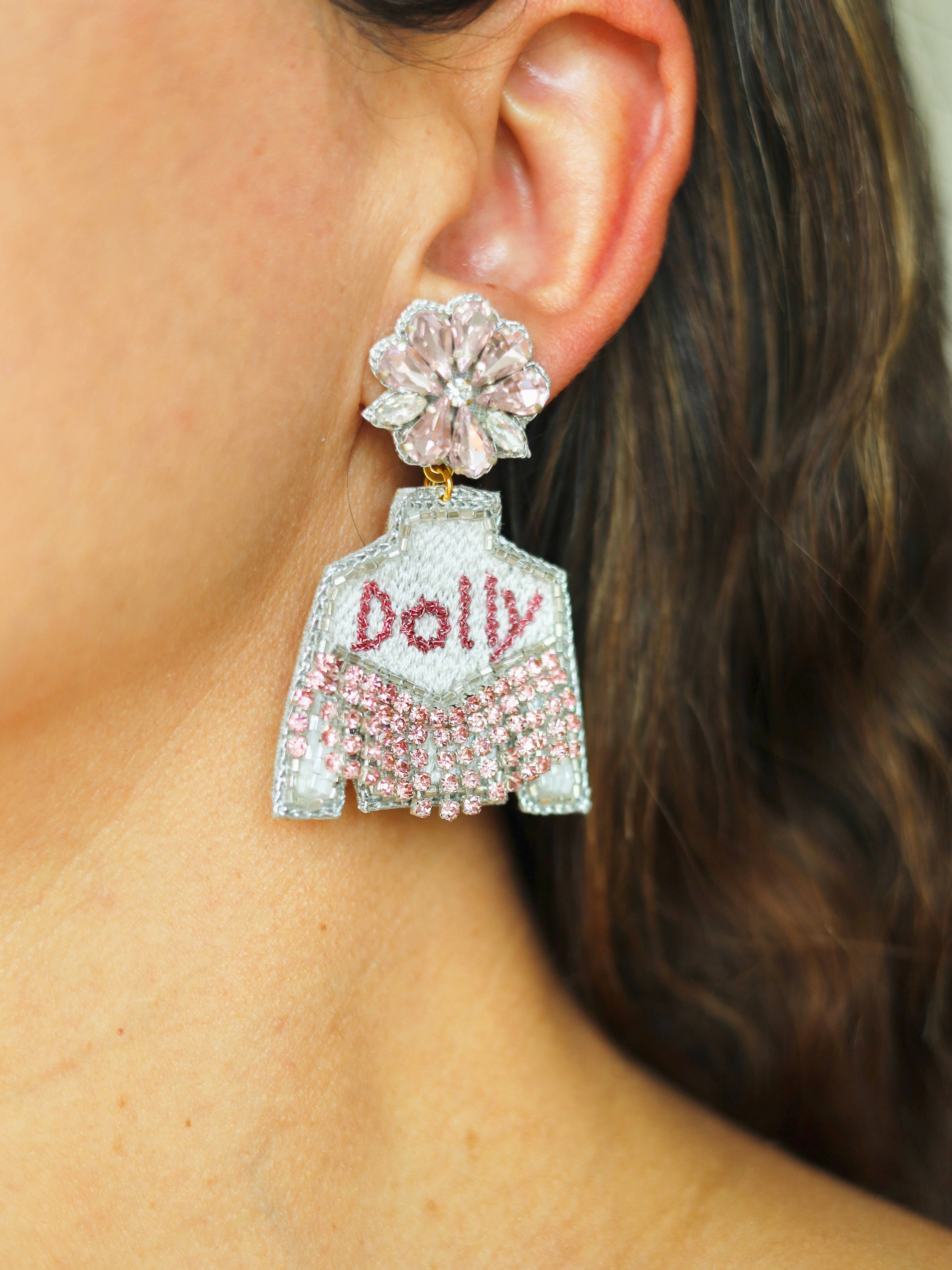 Gaby & Grace – wholesale Dangle earrings – Pink Dolly Parton Fringe Jacket Earrings4