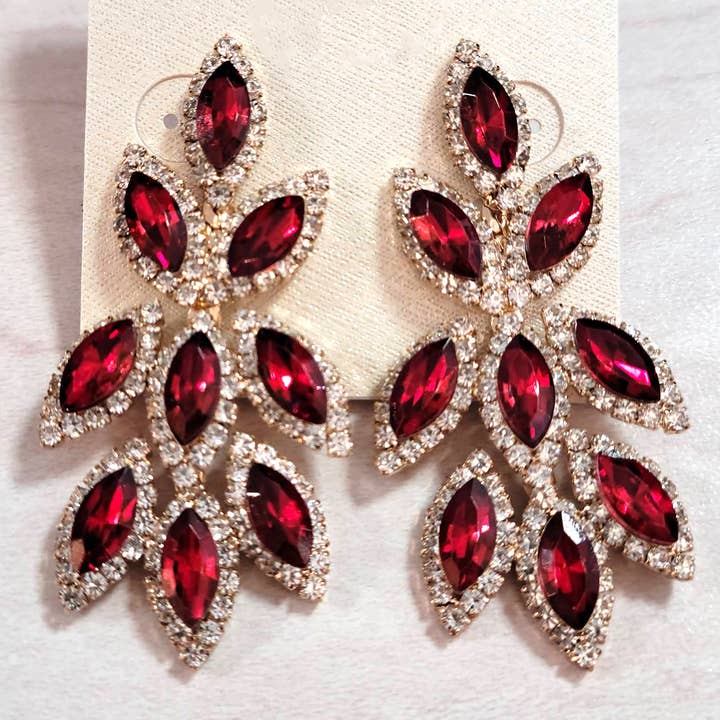 Chicas - Wholesale Dangle Earrings - Pair of drop earrings with crystal jewel rhinestones 4401119