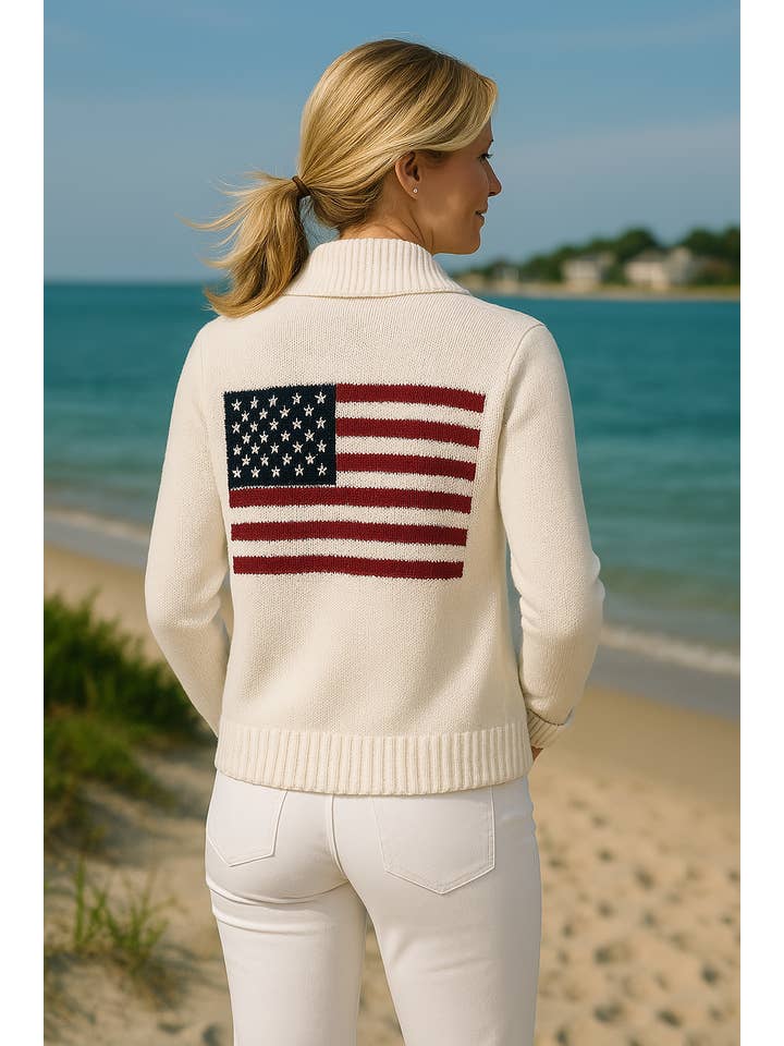 Pearls & Camo - Wholesale Cardigan - Women's - NEW cotton flag cardigan1