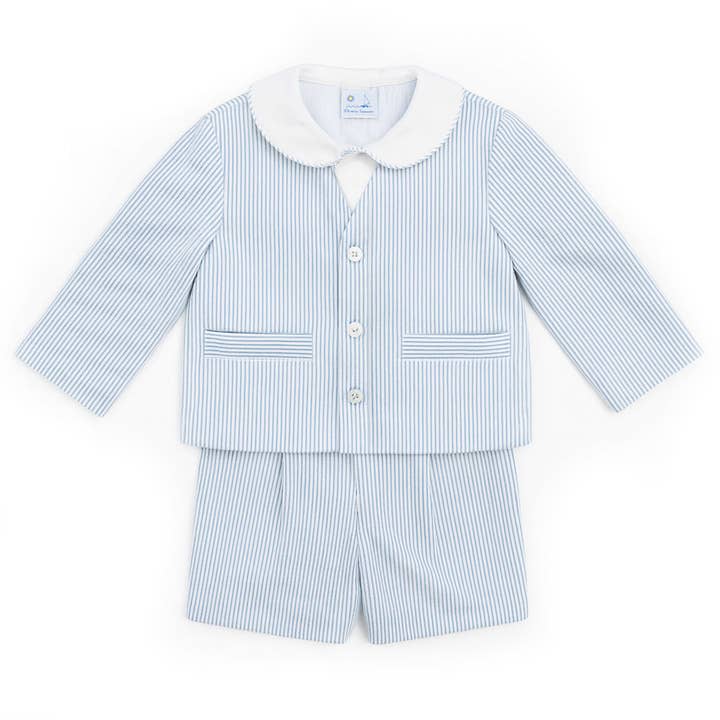 Seersucker Jacket and Short with Woven Short Sleeve Shirt for wholesale by Florence Eiseman