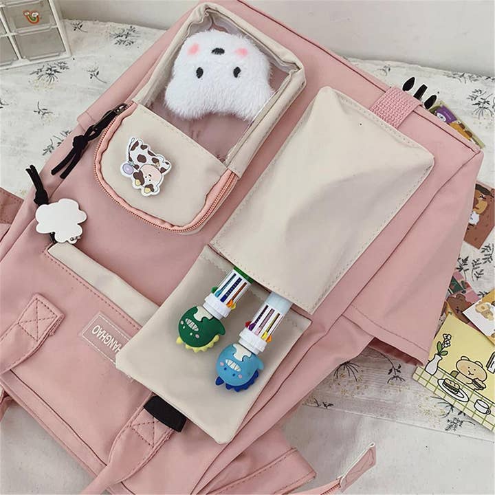 2021 Preppy Purple Backpack Women Waterproof Candy Colors Backpacks Fancy High School Bags for Teenage Girl Cute Travel Rucksack for wholesale on Faire7