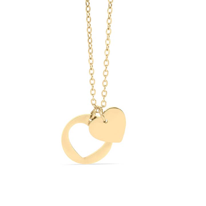 Double Heart Necklace for wholesale by Mint + Sky
