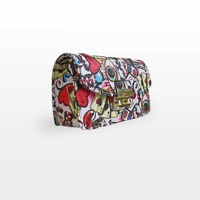 BAGS-2-SLAY - Venta al por mayor Bandolera - Mujer - Bolso satchel de cuero vegano con estampado de graffiti Harley Quinn4