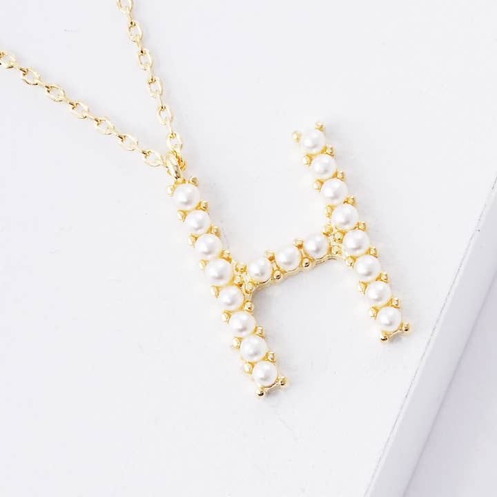 OHBOOBA DESIGN - Wholesale Pendant/Charm Necklace - Gold Plated Pearl Initial Necklace14