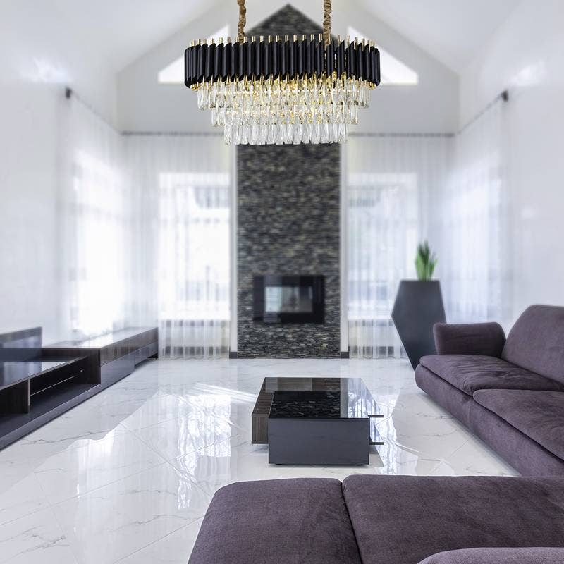 Ledsone - Wholesale Chandelier/Hanging Light - Black and Gold Hanging Crystal Chandeliers Light Fixture ~480312